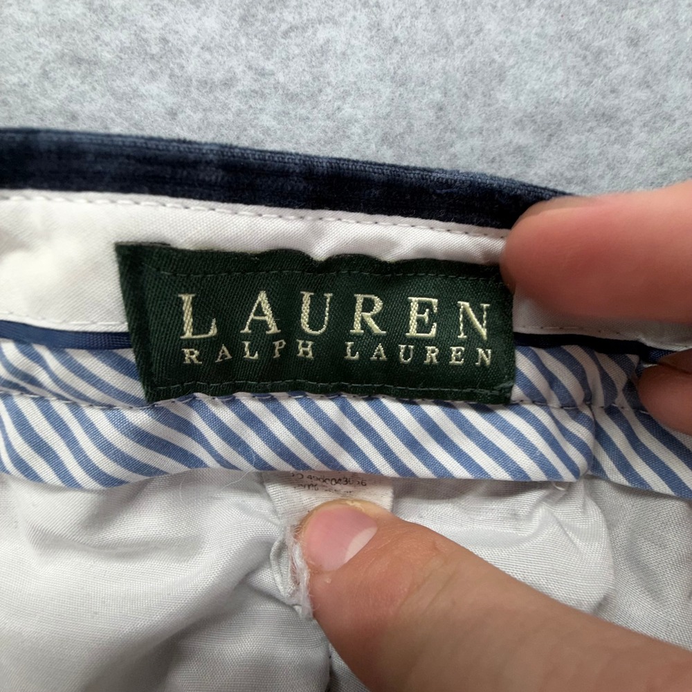 Lauren Ralph Lauren Mens Navy Blue Corduroy Straight Leg Pants 37x30 Classic - Picture 7 of 8
